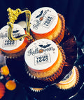 halloween branded orange buttercream cupcakes - uk delivery