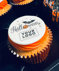 halloween company event branded cupcakes