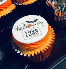 halloween company event branded cupcakes