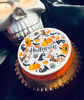 halloween cupcakes with pumpkin design for gift boxes, events and parties. 
