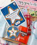 Letterbox employee gift box with branded biscuit, tea bag and corporate thank you treats