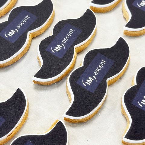 international mens day movember biscuits with company logo