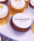 chocolate branded cupcakes for Jo Malone London