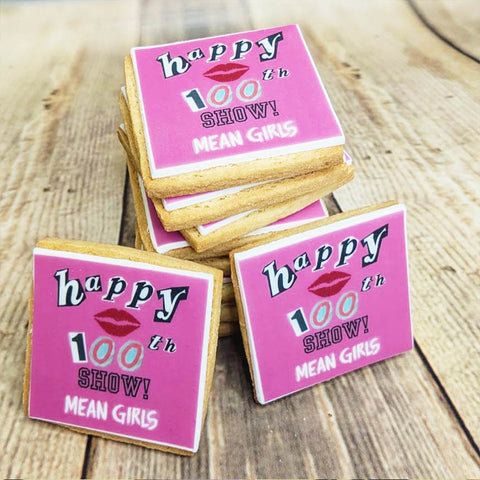 logo branded biscuits for musical - london