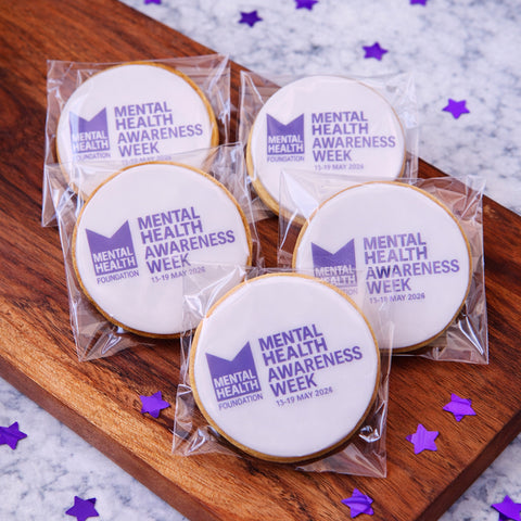 mental health foundation awareness week biscuits with logo - individually packaged