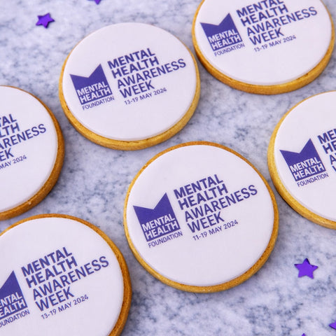 biscuits with mental health awareness-week message and branding for employee treats