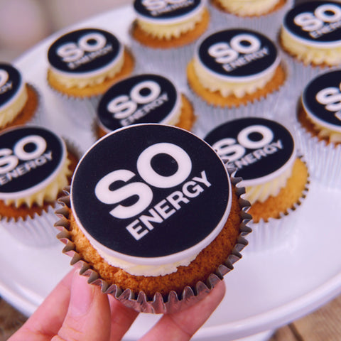 order vegan branded logo cupcakes