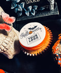 halloween logo buttercream cupcakes - uk delivery
