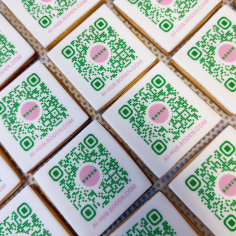QR code square biscuits for events