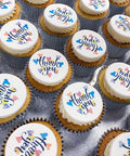 cupcakes with a thank you edible topper made in the north east of england. 