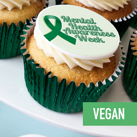 MENTAL HEALTH WEEK RIBBON CUPCAKES (VEGAN)