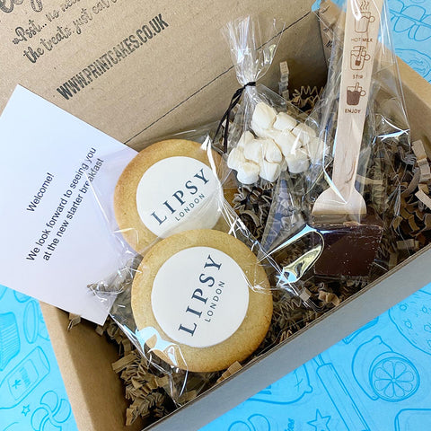 hot chocolate logo biscuit box