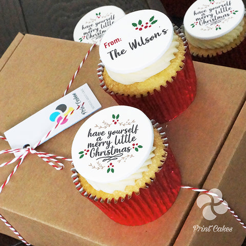 personalised christmas cupcake gift box delivered uk