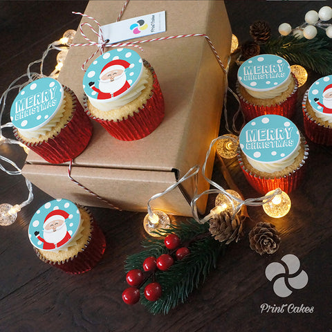 santa merry christmas cupcake gift box