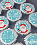 Merry christmas cupcake gift box with Santa printed on top