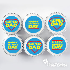 Father's Day Cupcake Gift Box - Super Dad design