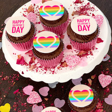 Valentine's Day Rainbow Heart Cupcakes