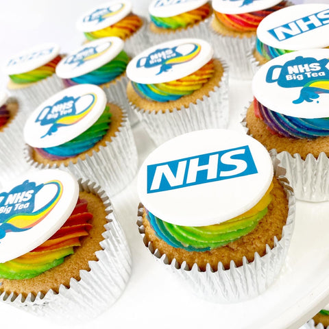 rainbow buttercream logo cupcakes 