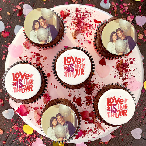 Love Is In The Air Personalised Photo Cupcakes