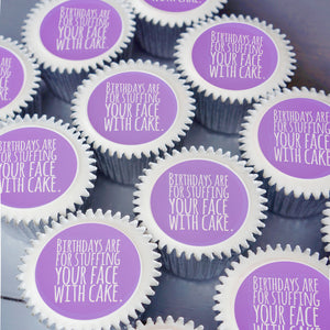 Birthday cupcake gift box in purple - uk delivery