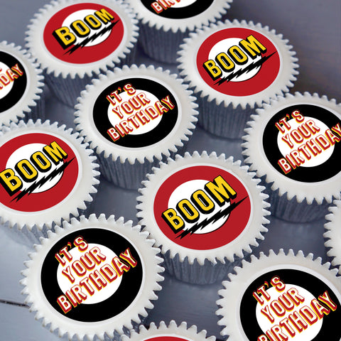 Boom birthday cupcake gift by post