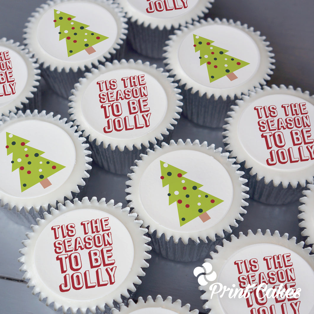 Jolly christmas cupcake gift delivered in the UK