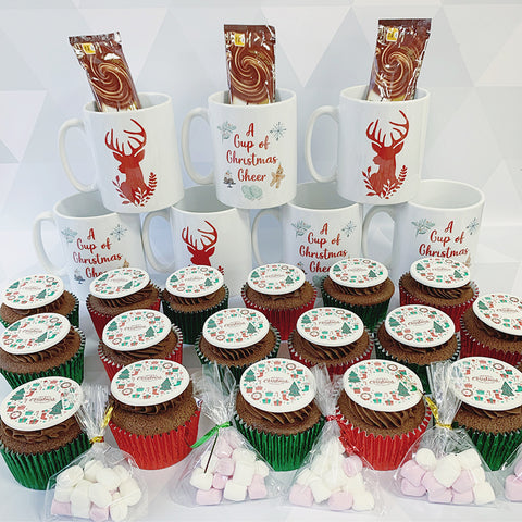 christmas mug and cupcake gift box