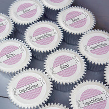 Personalised congratulations cupcake gift box in pink