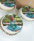 Personalised cupcake gift box with edible photo toppers – UK delivery