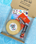 Letterbox size treat box containing branded biscuit, yorkshire tea and coffee. Delivered via Royal Mail in the uk to employees