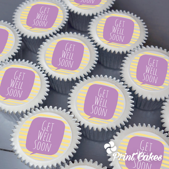 Get Well Soon printed cupcakes from Printcakes