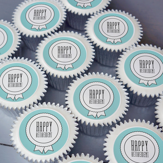Happy retirement cupcakes posted in the UK