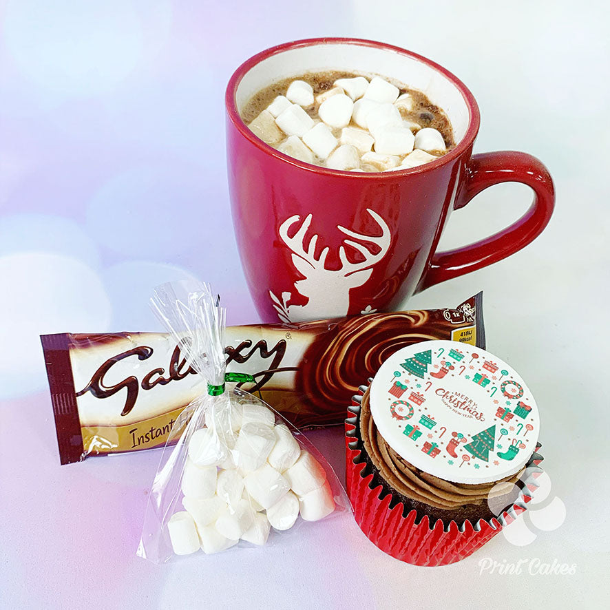 Cupcake and hot chocolate christmas gift with uk delivery