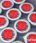 Cupcakes with "Love you more than cupcakes." printed on top. Available for UK delivery