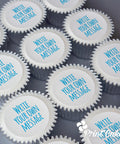 Cupcakes with persoanlised message printed on top. Delivered in the UK