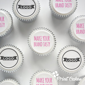 Logo and message cupcakes delivered
