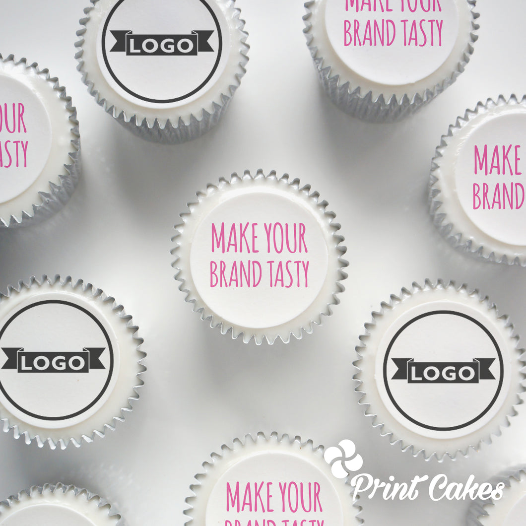 Logo and message cupcakes delivered