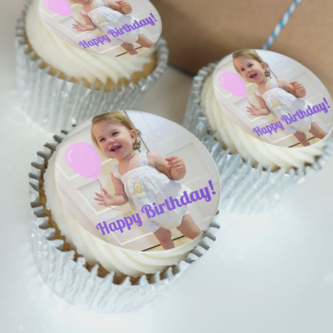 Personalised photo cupcake gift box uk delivery