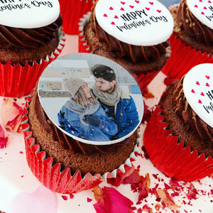 edible photo personalised valentines cupcakes