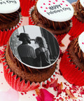 edible photo personalised valentines cupcakes
