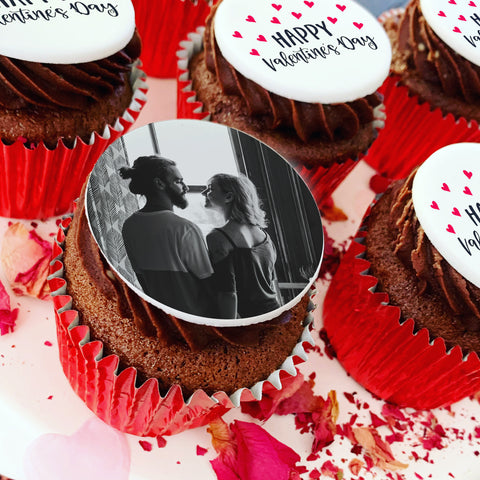 edible photo personalised valentines cupcakes
