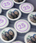 Cupcakes with uploaded edible photos and number for birthdays and anniversary's
